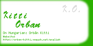 kitti orban business card