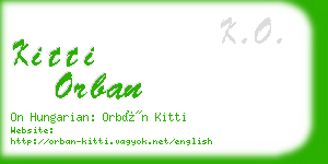 kitti orban business card